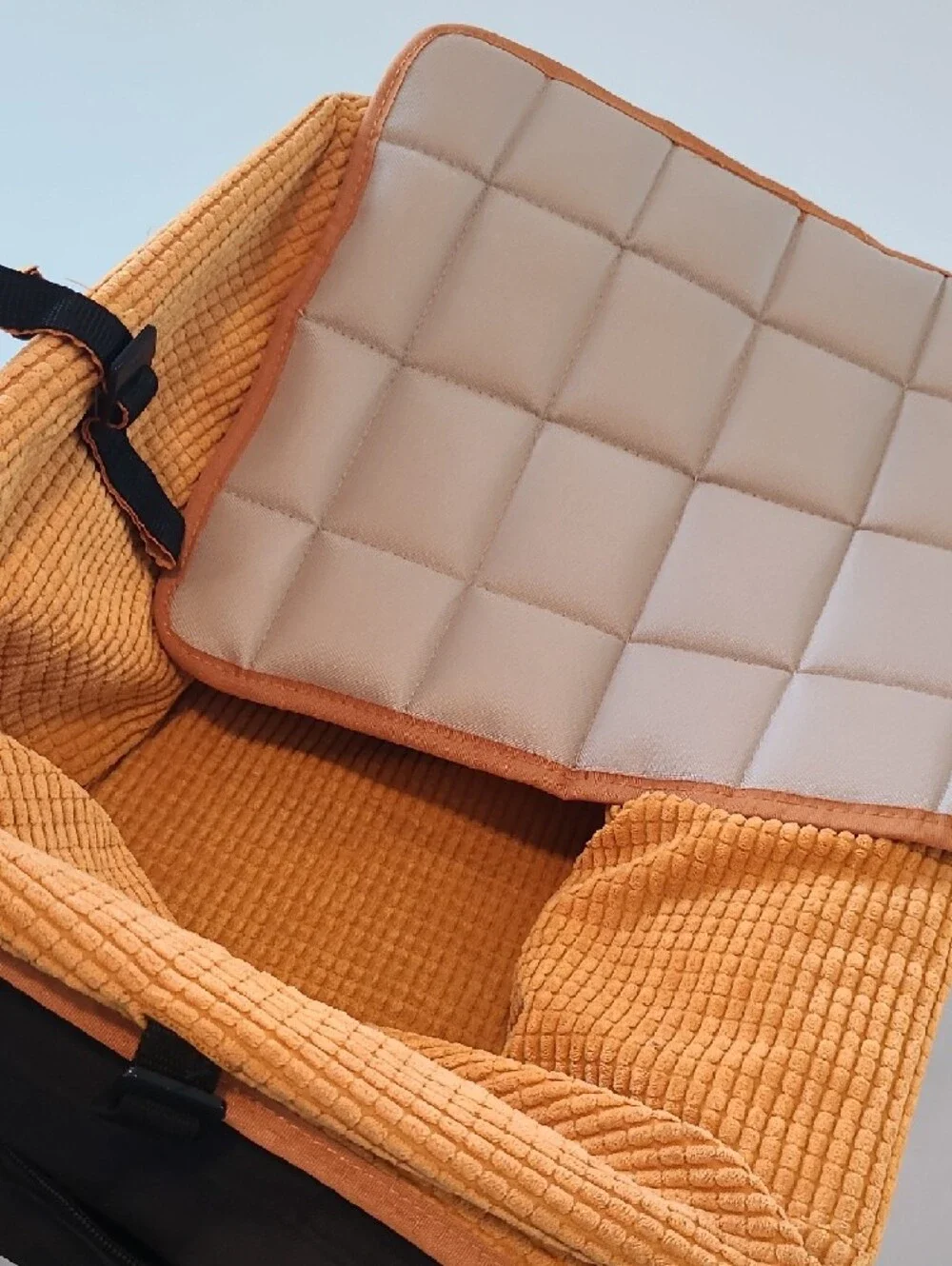 Kurgo Black and Tan Pet Car Travel Organizer with Mustard Trim